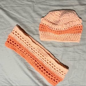 Toddler Hand Knit Hat & Scarf